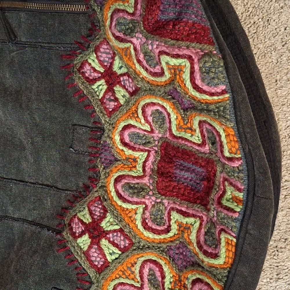 Free People Urban Outfitters Embroidered Black and Multicolor Women's Bag Boho - Picture 4 of 10
